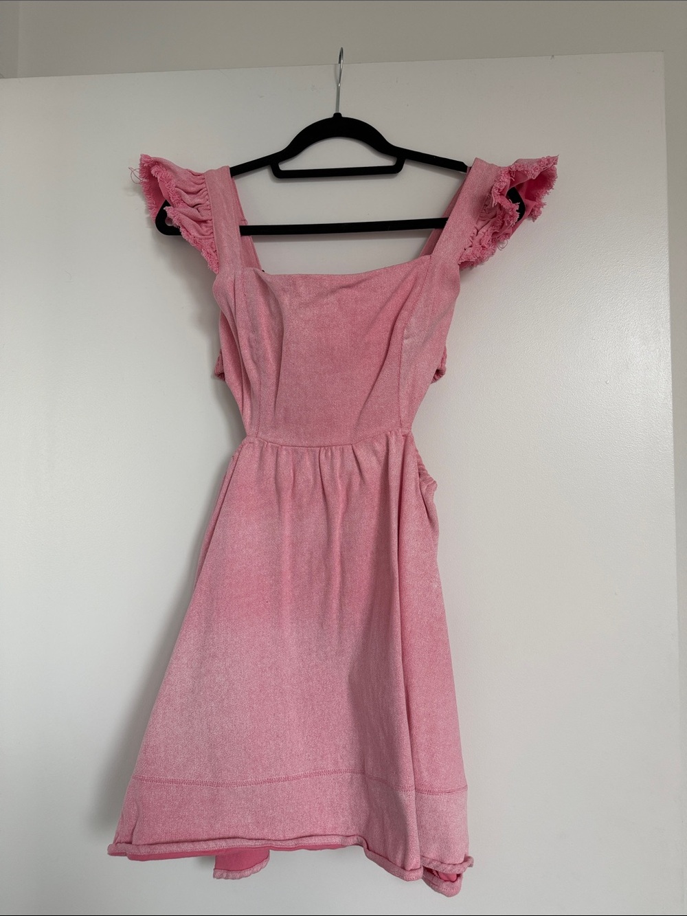 Vici Pink Ruffle Strap Jean Dress